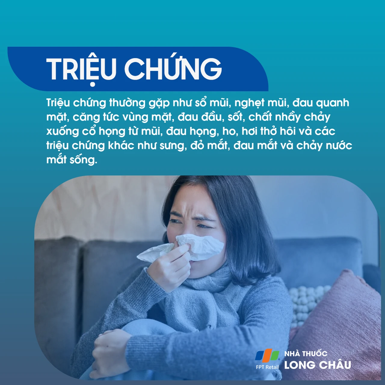 Biểu hiện đau đầu và chảy nước mũi ở người bị viêm xoang sàng