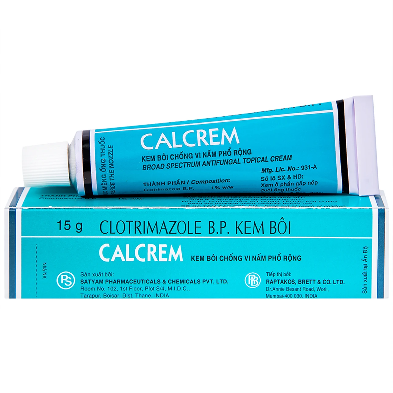 Kem bôi Calcrem 15g điều trị nhiễm nấm ngoài da