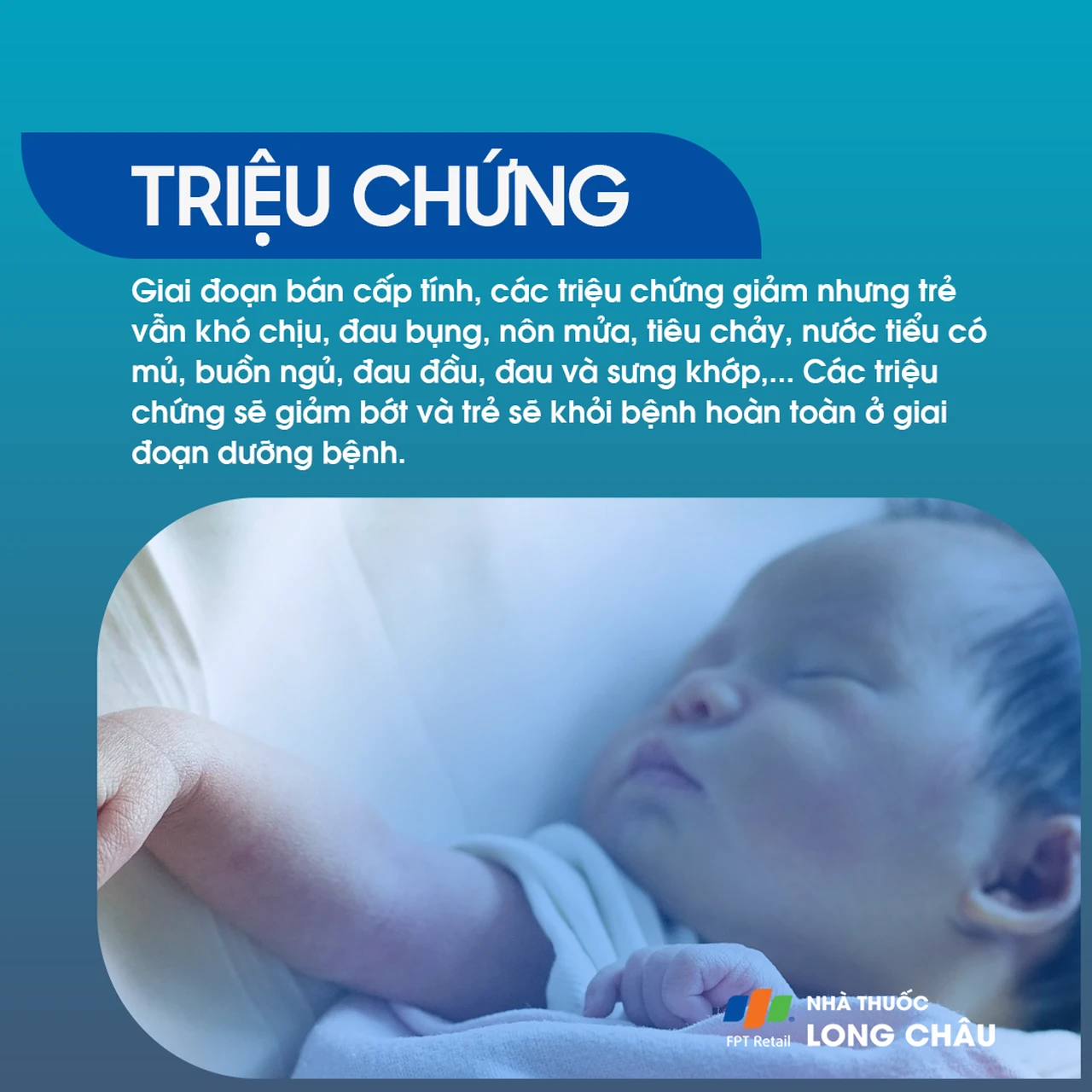 Triệu chứng bán cấp – Giảm dần nhưng vẫn còn đau bụng, tiêu chảy, buồn ngủ, đau và sưng khớp