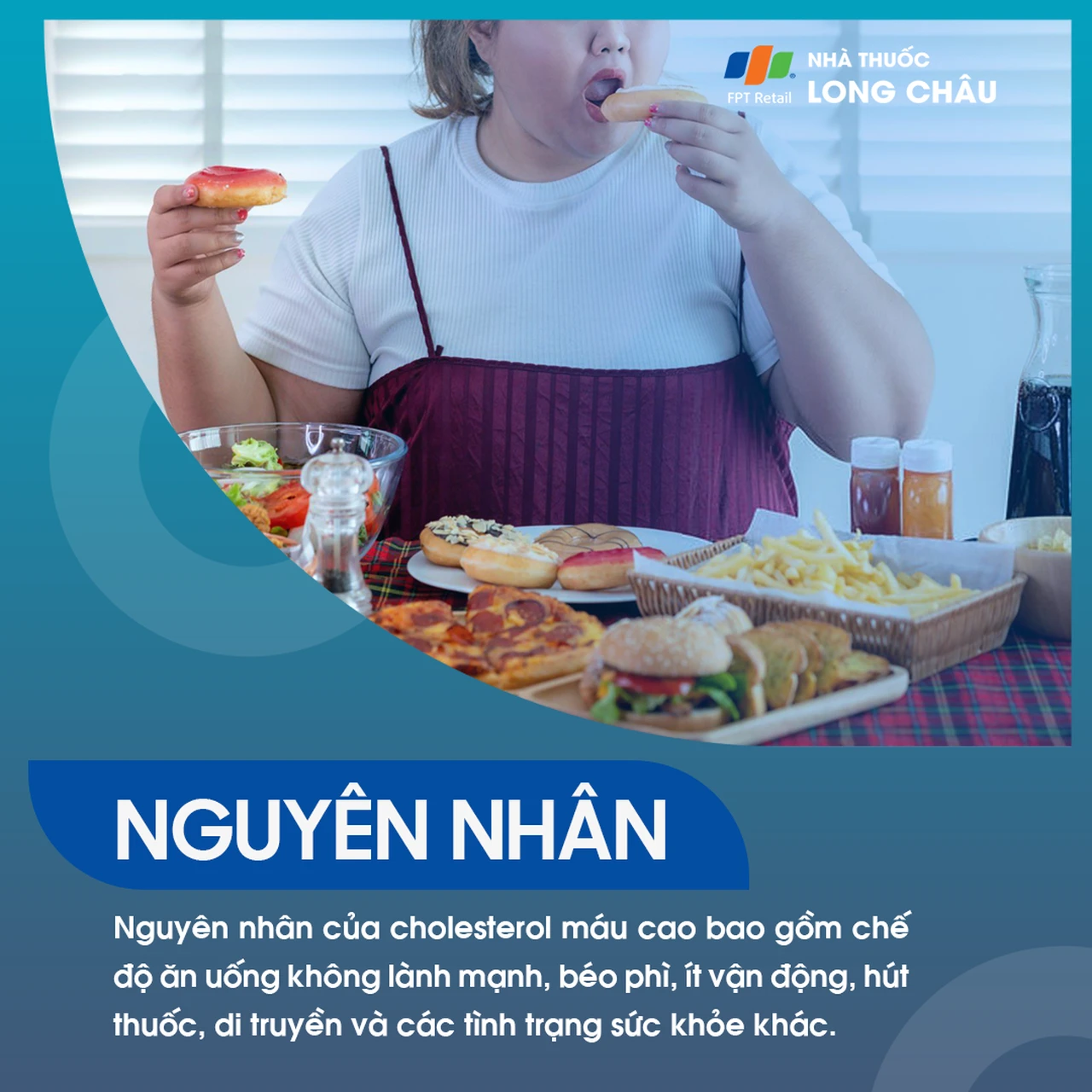 Do chế độ ăn nhiều chất béo, béo phì, ít vận động, hút thuốc, di truyền hoặc các bệnh lý mạn tính