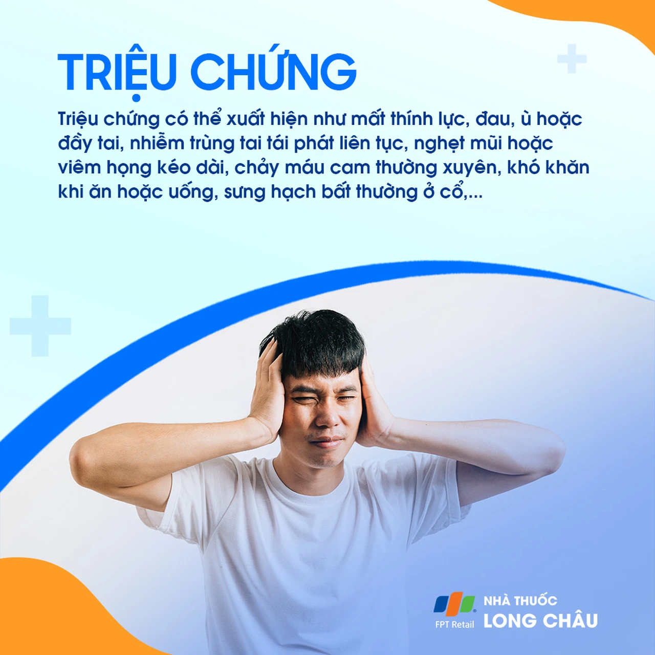 Triệu chứng ung thư họng gồm mất thính lực, ù tai, viêm tai tái phát, nghẹt mũi, viêm họng, chảy máu cam, khó nuốt, sưng hạch cổ