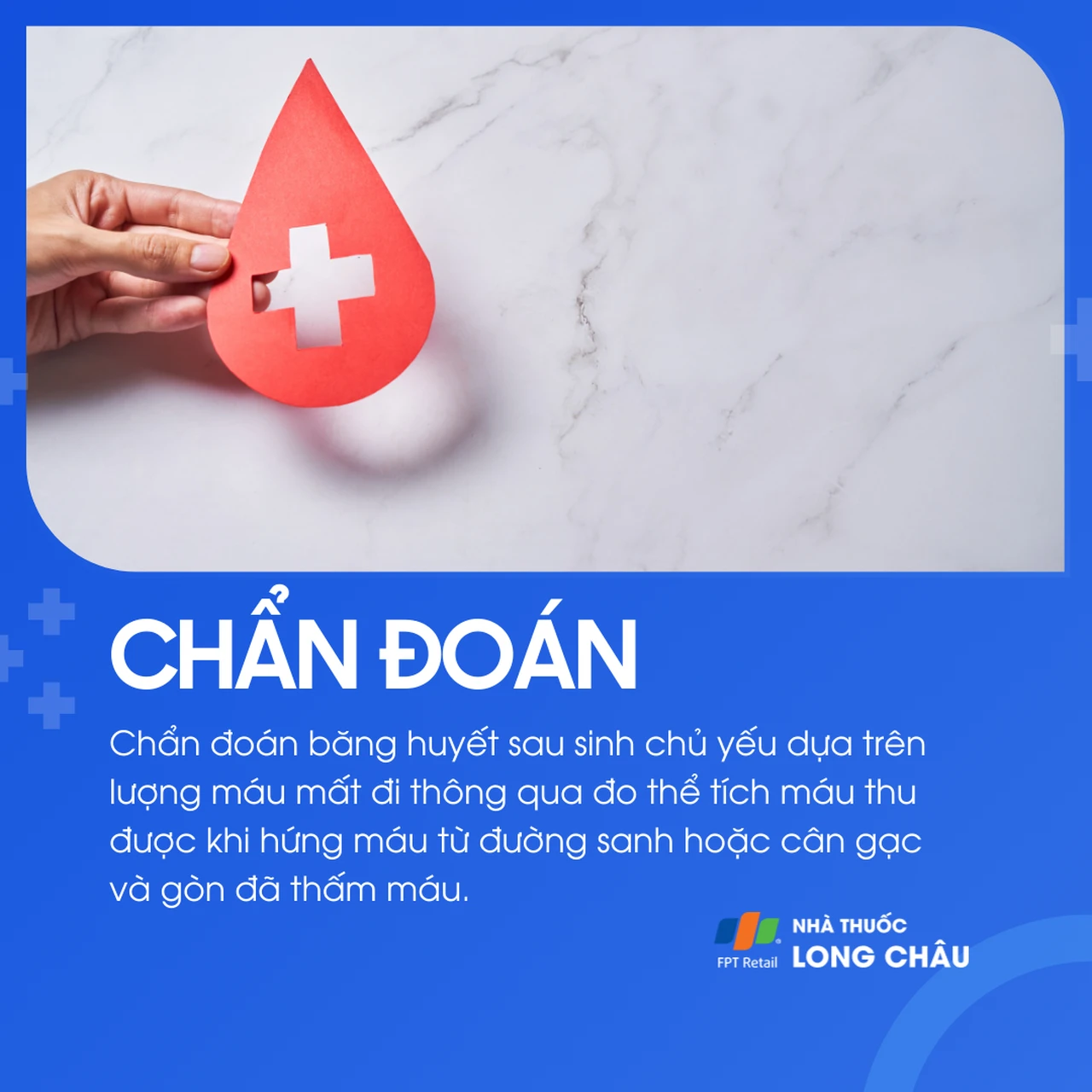Chẩn đoán dựa vào thể tích máu mất đi bằng cách cân gạc, gòn hoặc hứng máu từ đường sinh