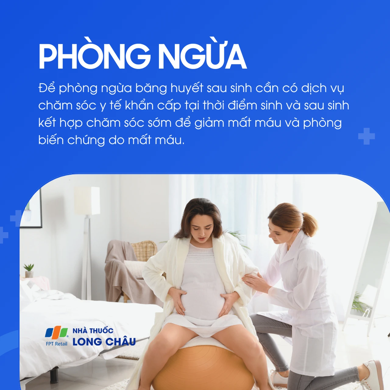 Phòng ngừa bằng chăm sóc y tế kịp thời khi sinh và sau sinh để giảm mất máu và phòng biến chứn