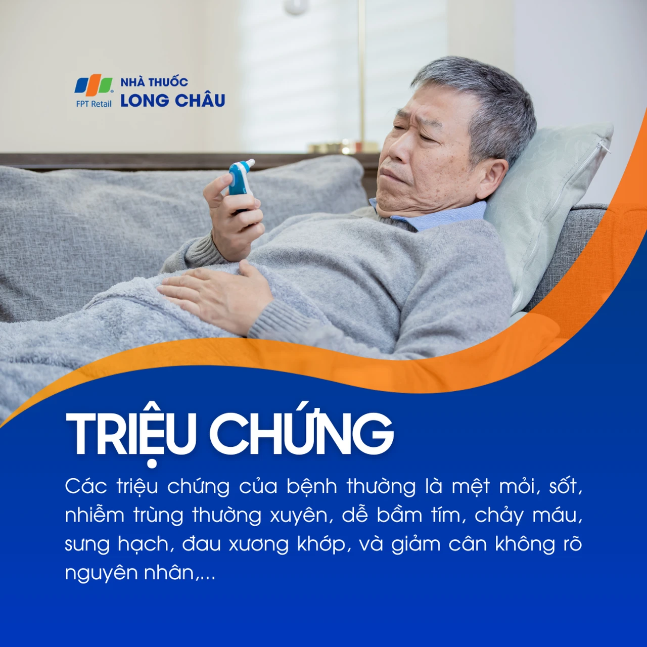 Triệu chứng bạch cầu gồm mệt mỏi, sốt, nhiễm trùng thường xuyên, dễ bầm tím, chảy máu, sưng hạch, đau xương khớp và sụt cân không rõ nguyên nhân