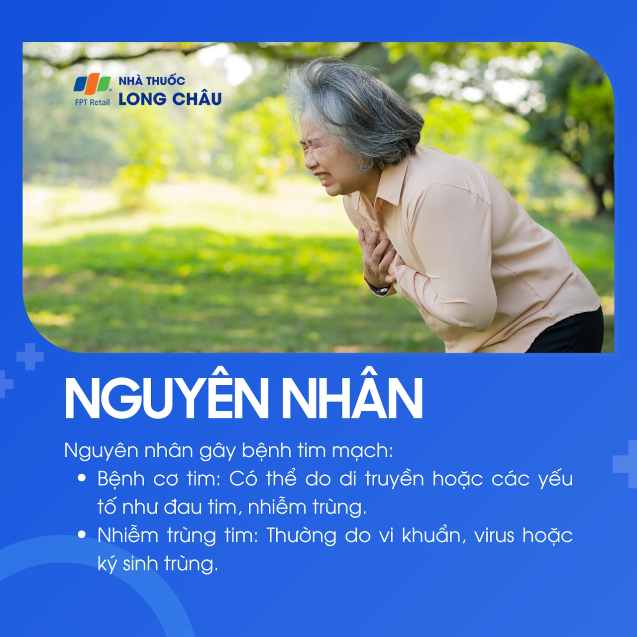 Nguyên nhân gây bệnh tim có thể do bệnh cơ tim (yếu tố di truyền, đau tim, nhiễm trùng) hoặc nhiễm trùng tim do vi khuẩn, virus