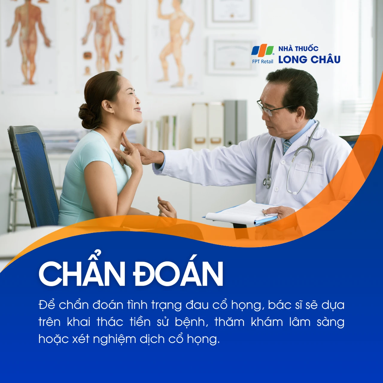 Chẩn đoán đau cổ họng: Bác sĩ thăm khám, khai thác tiền sử bệnh, xét nghiệm dịch họng để chẩn đoán