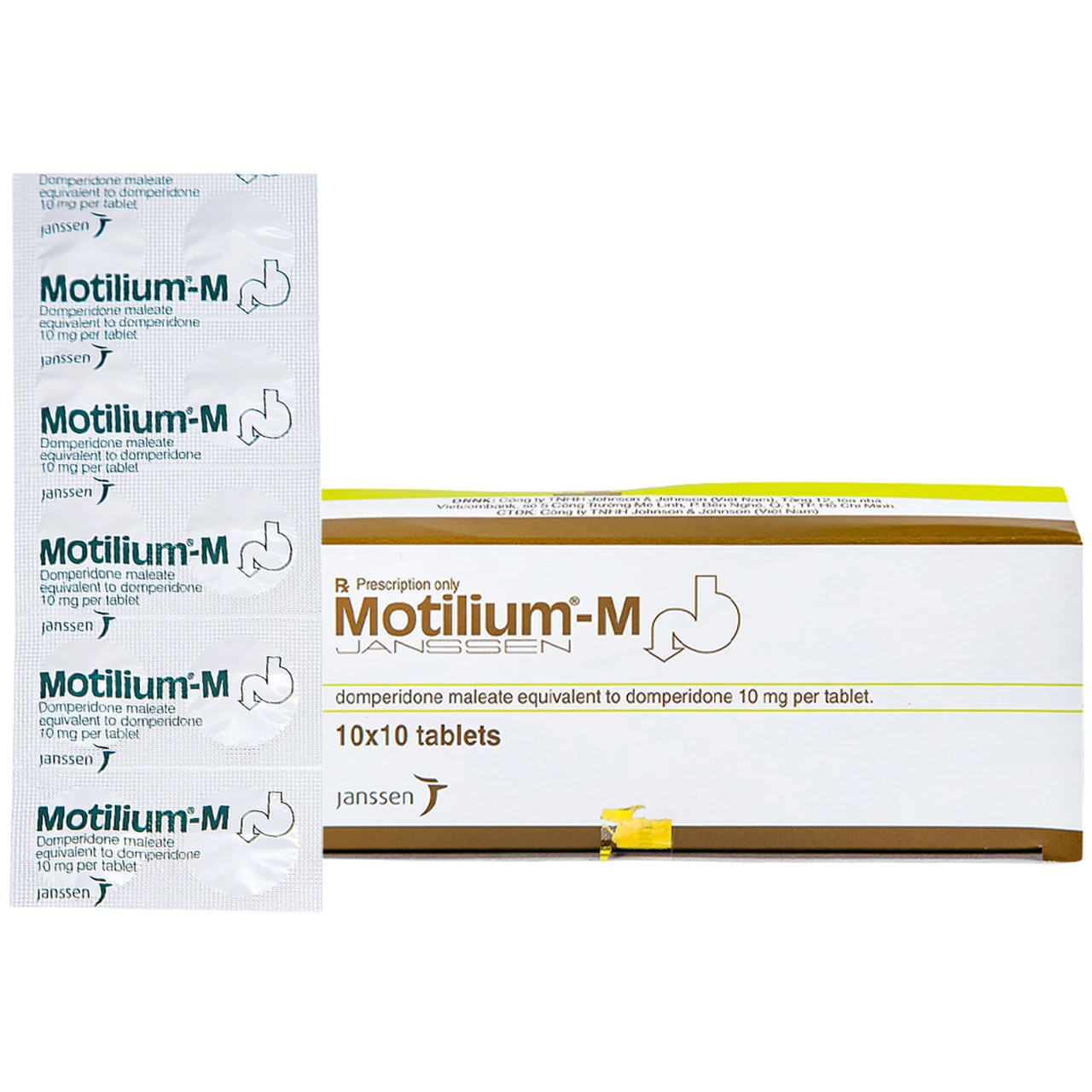 Motilium-M 10mg điều trị nôn và buồn nôn (10 vỉ x 10 viên)