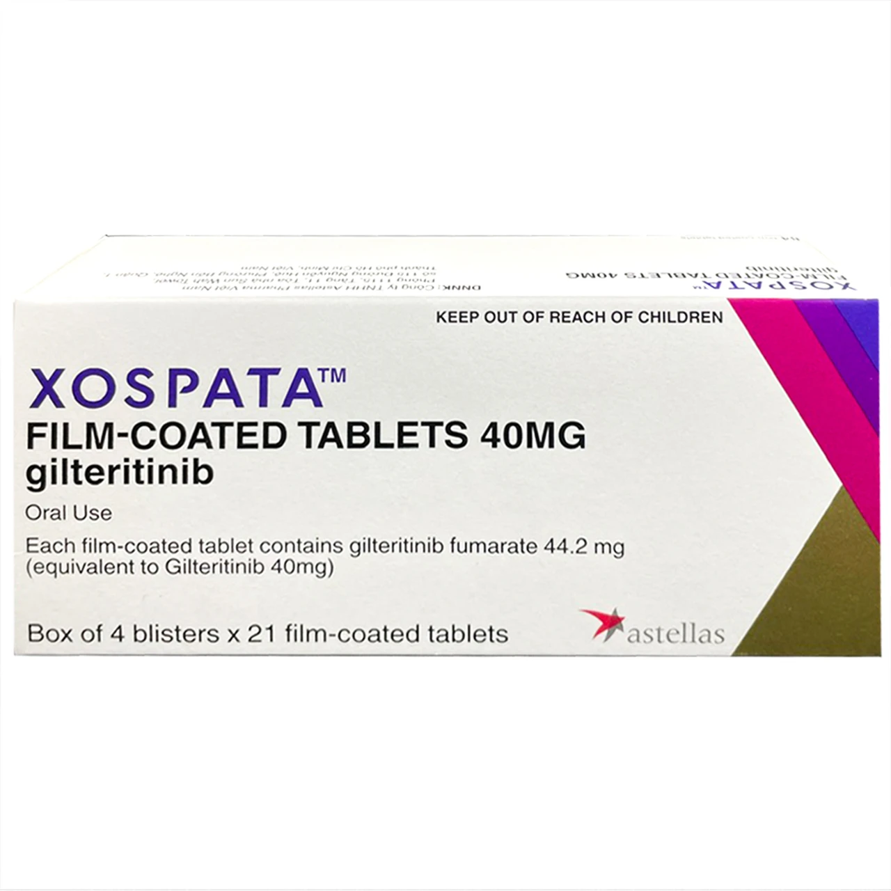 Thuốc Xospata 40mg Astellas điều trị cho người lớn mắc bệnh bạch cầu ...