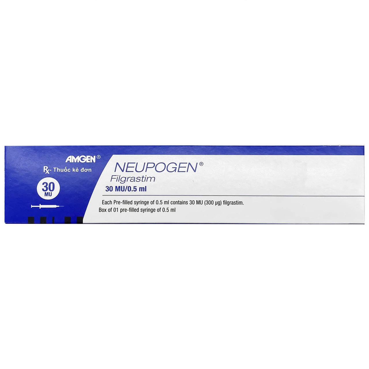 Thuốc Neupogen 30MU/0.5ml Amgen điều trị sốt do giảm bạch cầu đa nhân ...