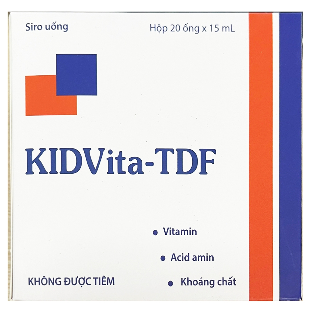 Hình ảnh Siro uống KIDVita-TDF bổ sung acid amin, vitamin, khoáng chất và tăng sức đề kháng (20 ống x 15ml)