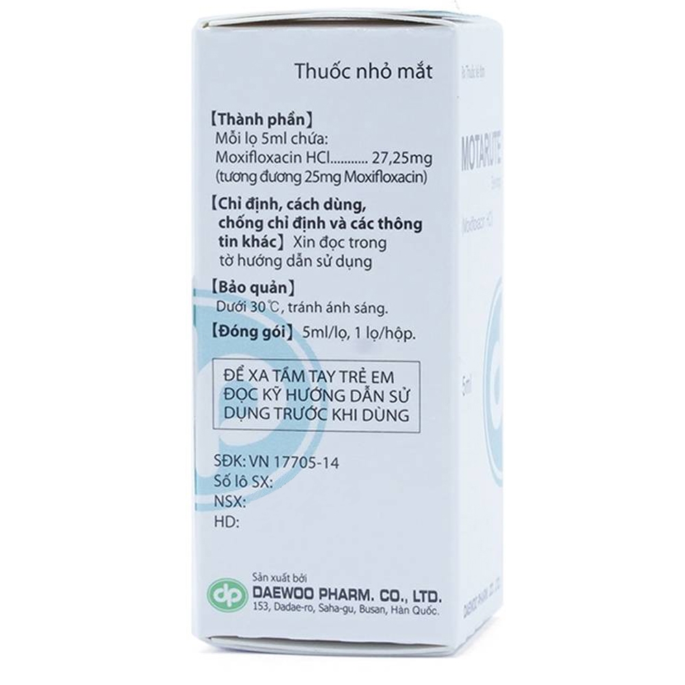 Hình ảnh Thuốc nhỏ mắt Motarute Daewoo Pharm điều trị viêm kết mạc (5ml)