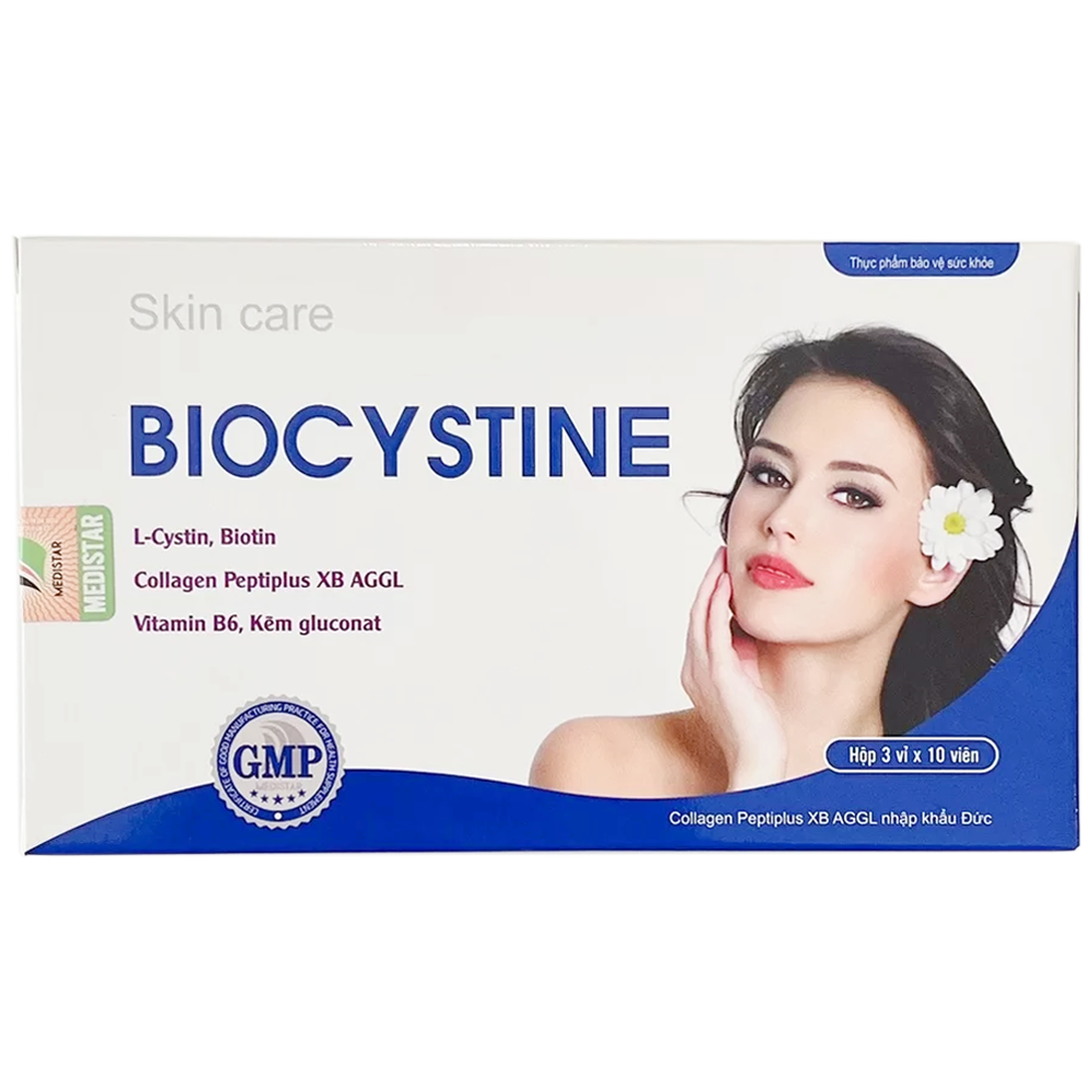 Hình ảnh Viên uống Biocystine chống oxy hóa, hạn chế quá trình lão hóa (3 vỉ x 10 viên)
