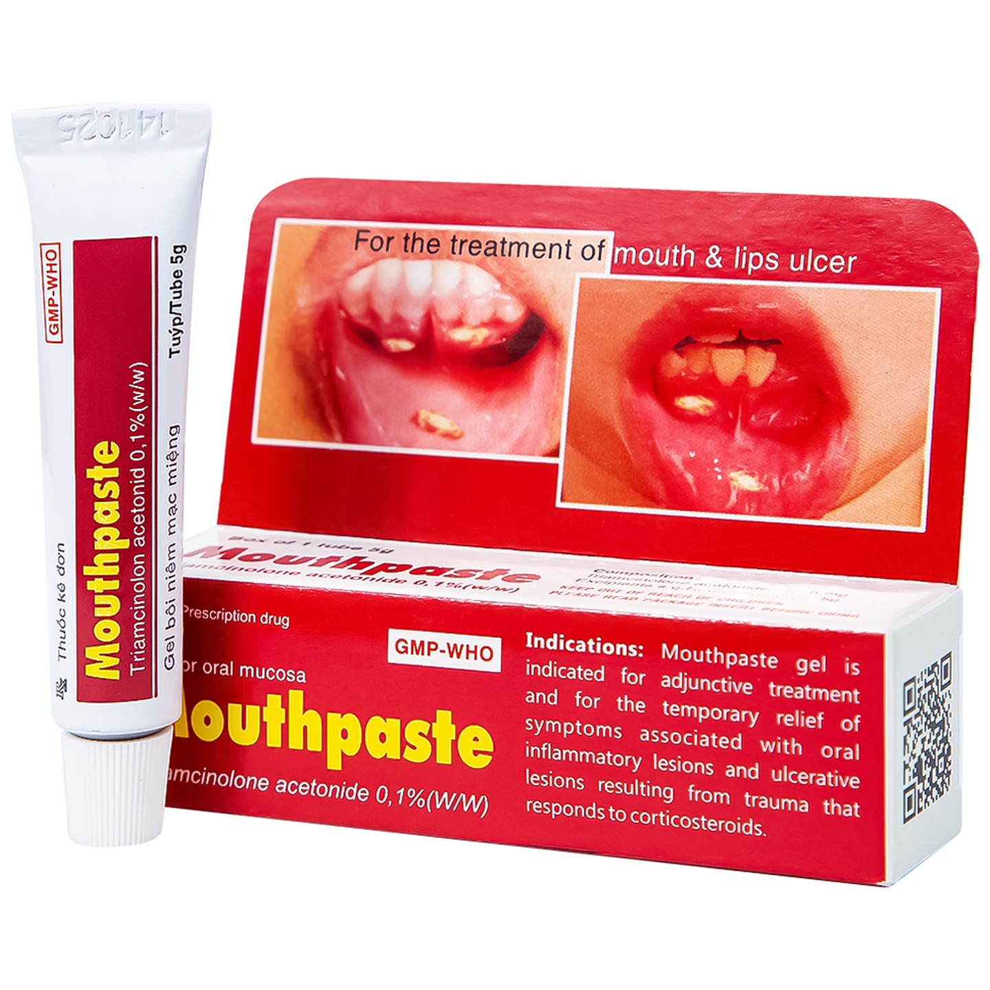 Thuốc Mouthpaste giảm tổn thương ở niêm mạc miệng, lợi (5g)