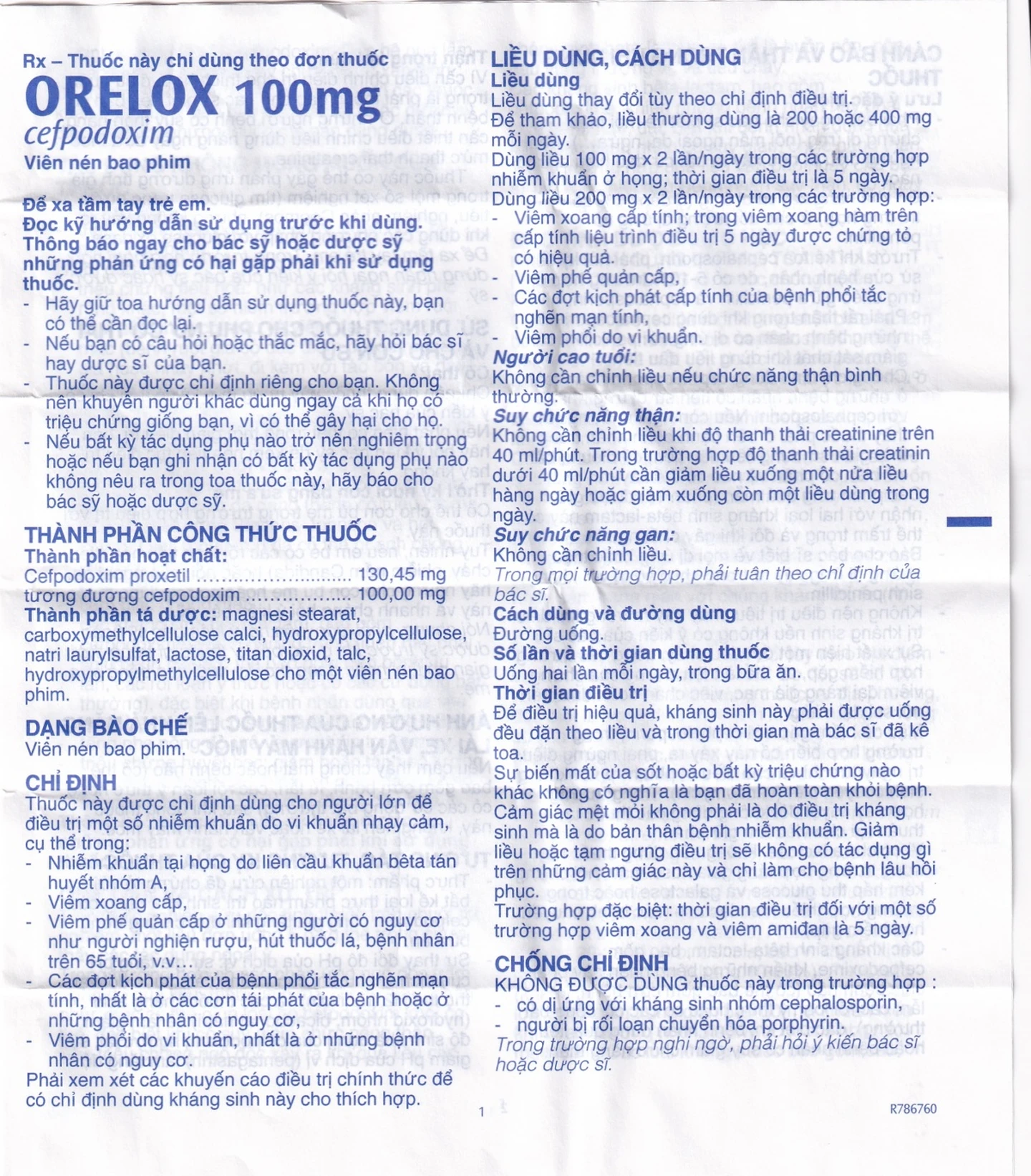 Thuốc Orelox 100mg điều trị nhiễm khuẩn, viêm xoang cấp