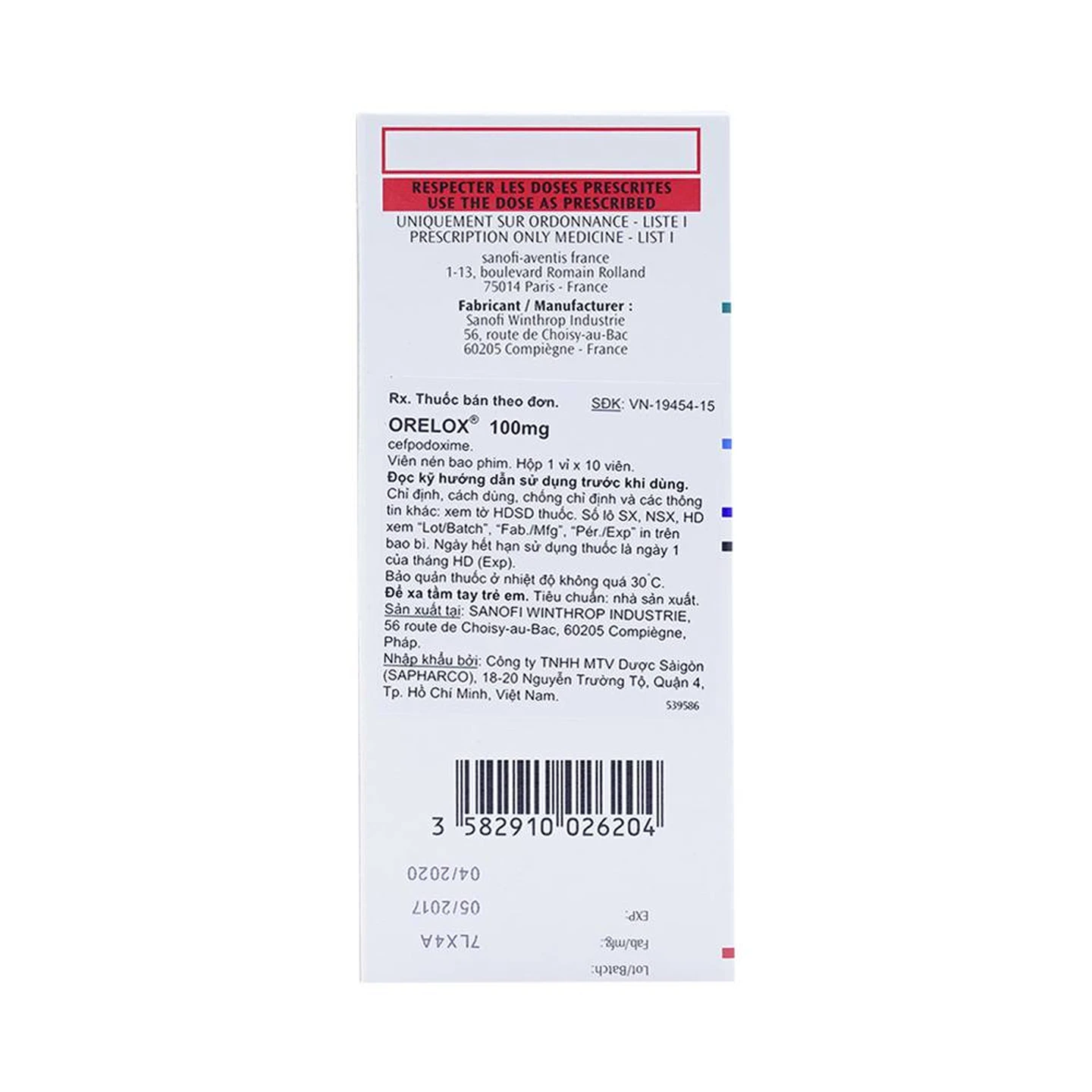 Thuốc Orelox 100mg điều trị nhiễm khuẩn, viêm xoang cấp