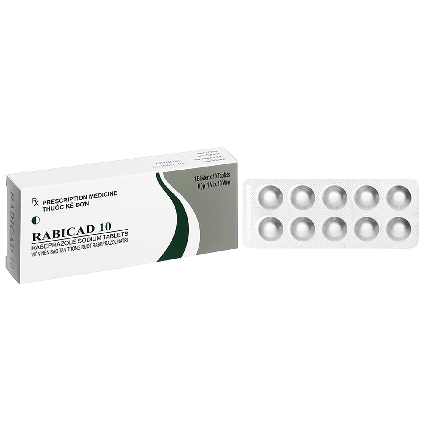 Thuốc Radicad 10mg điều trị viêm loét dạ dày, tá tràng (10 viên)