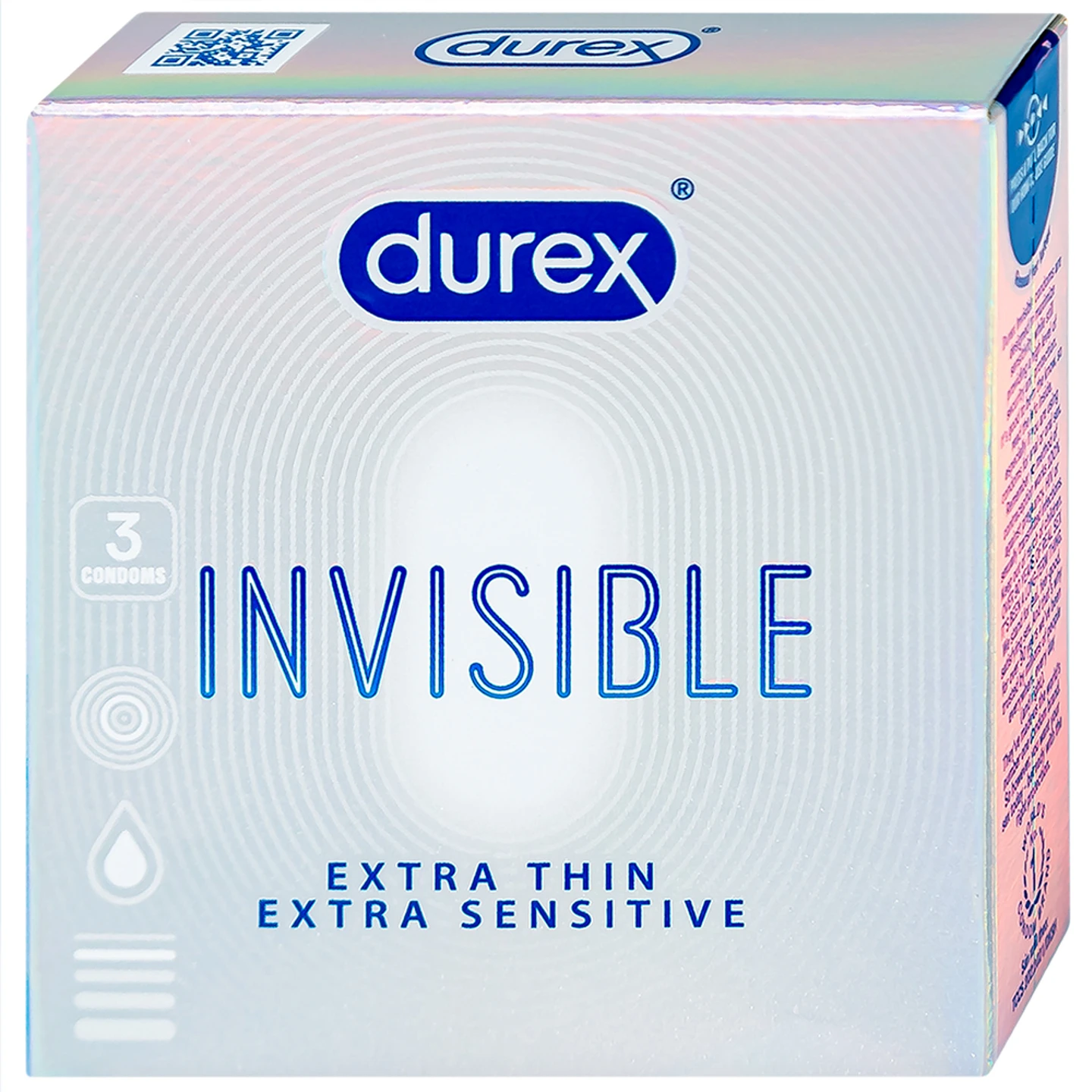 Bao cao su Durex Invisible siêu mỏng (Hộp 3 cái) - Long Châu