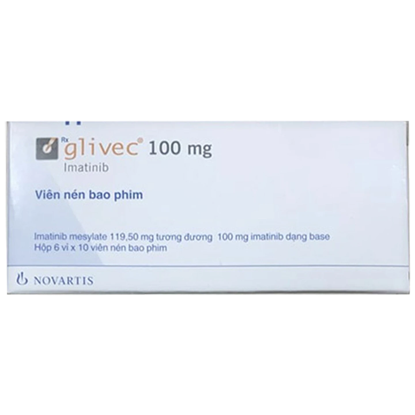 Thuốc Glivec 100mg Novartis điều trị bệnh bạch cầu tủy mạn (6 vỉ x 10 ...
