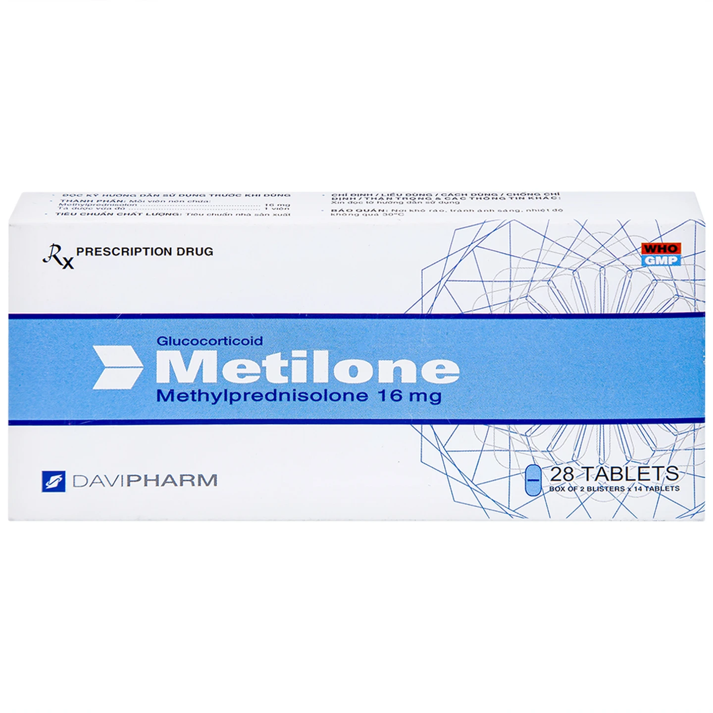 Thuốc Metilone 16mg (Hộp 28 viên) | Trị viêm khớp dạng thấp