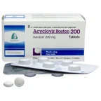 Thuốc Acyclovir Boston 200 điều trị nhiễm Herpes simplex, Herpes zoster, thủy đậu (5 vỉ x 5 viên)