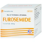 Thuốc Furosemide Mekophar điều trị phù, tăng huyết áp (10 vỉ x 30 viên)