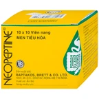 Men tiêu hóa Neopeptine Raptakos hỗ trợ điều trị đầy hơi, khó tiêu, biếng ăn (10 vỉ x 10 viên) 