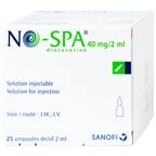 Dung dịch tiêm No-Spa 40mg/2ml Sanofi chống co thắt cơ, điều trị sỏi túi mật, sỏi ống mật (5 vỉ x 5 ống x 2ml)