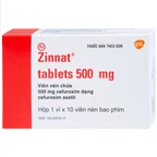 Thuốc Zinnat 500mg GSK điều trị các chứng nhiễm khuẩn, viêm tai giữa, viêm xoang (1 vỉ x 10 viên)