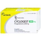 Viên đặt Cyclogest 200mg Actavis điều trị các hội chứng tiền kinh, trầm cảm (3 vỉ x 5 viên)