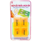 Hộp phân liều thuốc 4 ngăn vuông lớn giúp phân chia liều lượng thuốc trong ngày