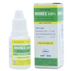 Thuốc nhỏ mũi Rhinex 0.05% Uphace giảm sung huyết, viêm xoang, viêm mũi dị ứng (15ml)