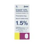 Thuốc nhỏ mắt Cravit 1.5% Santen điều trị viêm bờ mi, viêm túi lệ, lẹo (5ml)