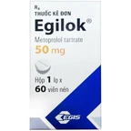 Thuốc Egilok 50mg Egis Pharma điều trị tăng huyết áp, đau thắt ngực (60 viên)