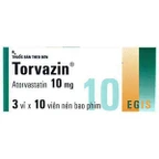 Thuốc Torvazin 10mg Egis điều trị tăng cholesterol máu, ngừa bệnh tim mạch (3 vỉ x 10 viên)