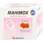 Bột pha hỗn dịch Mahimox 250mg hương dâu điều trị hỗ trợ các rối loạn đường hô hấp (30 gói x 2g)