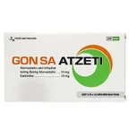 Thuốc Gon Sa Atzeti 10mg/10mg Davipharm điều trị tăng lipid máu nguyên phát (3 vỉ x 10 viên)