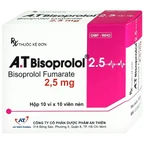 Thuốc A.T Bisoprolol 2.5mg An Thiên điều trị suy tim mạn tính ổn định (10 vỉ x 10 viên)