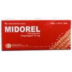 Viên nén Midorel 75mg Korea Drug giảm các biến cố do xơ vữa động mạch, nhồi máu cơ tim (3 vỉ x 10 viên)