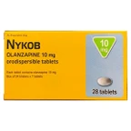 Viên nén Nykob 10mg Genepharm SA điều trị tâm thần phân liệt (4 vỉ x 7 viên)