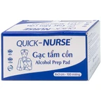 Gạc tẩm cồn 6x3cm Quick Nurse (100 miếng) làm sạch da, ngăn ngừa vi khuẩn
