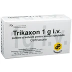 Bột pha tiêm Trikaxon 1g i.v. Ceftriaxon Pharbaco điều trị các bệnh nhiễm khuẩn nặng (10 lọ)
