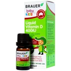 Siro bổ sung vitamin D3 tăng cường hấp thụ canxi Brauer Baby & Kids Liquid Vitamin D 400IU (10ml)