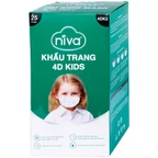 Khẩu trang trẻ em 4 lớp Niva 4D Kids (25 cái) thoáng khí, ngăn chặn vi khuẩn, giọt bắn