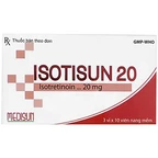 Thuốc Isotisun 20 Medisun điều trị các dạng mụn trứng cá nặng, mụn trứng cá dạng nang bọc (3 vỉ x 10 viên)