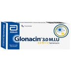 Thuốc Glonacin 3 M.I.U Glomed điều trị nhiễm khuẩn do các vi khuẩn nhạy cảm với spiramycin (2 vỉ x 5 viên)