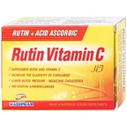 Thuốc Rutin Vitamin C Hadiphar tăng sức bền thành mao mạch, điều trị chứng giãn tĩnh mạch (10 vỉ x 10 viên)