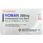 Thuốc Homan 300mg Korea United điều trị xơ gan ứ mật nguyên phát (10 vỉ x 10 viên)