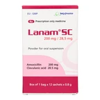 Bột pha uống Lanam SC 200mg/28.5mg Imexpharm điều trị các nhiễm khuẩn, viêm xoang cấp, viêm tai giữa (12 gói x 0.8g)