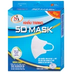 Khẩu trang 3 lớp 5D mask màu trắng (10 cái) Nam Anh ngăn khói bụi, vi khuẩn