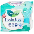 Băng vệ sinh Laurier Fresh And Free Kao siêu thấm, siêu mỏng cánh (8 miếng)